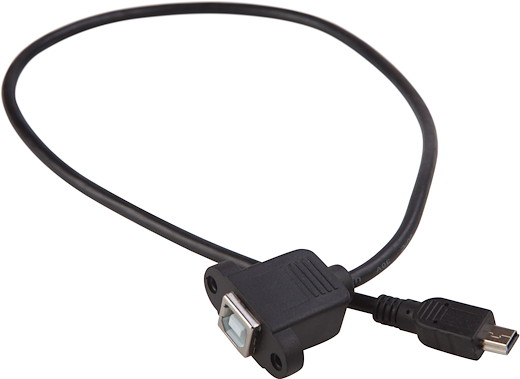 Panel mount USB data cable USB Typ B Plug to Mini-B USB 50cm