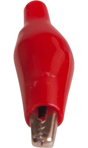 Alligator clip insulated 50 mm long red