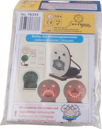 Mood Barometer Smiley, soldering kit for 9V battery