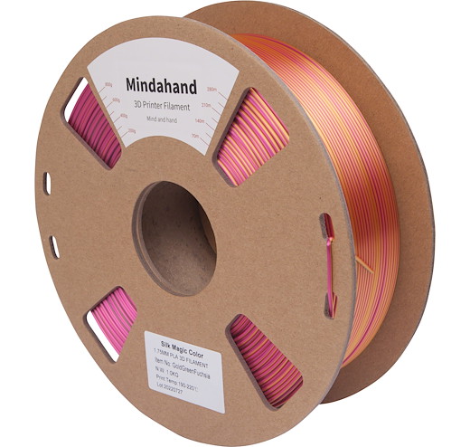 Filament PLA Silk Multicolor Gold Grün Fuchsie-Pink 1.75mm