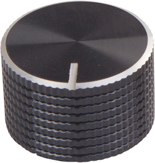 Rotary knob Aluminium black 15.5mm high v1