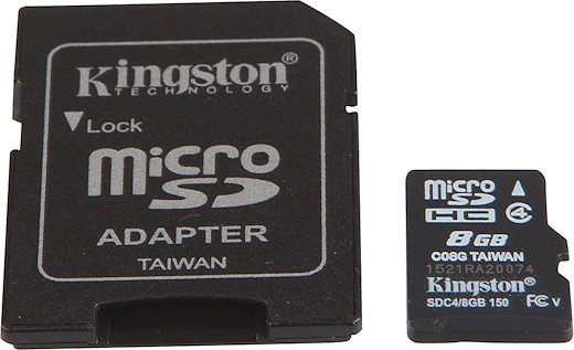 16GB microSDHC Card with SD-Adapter